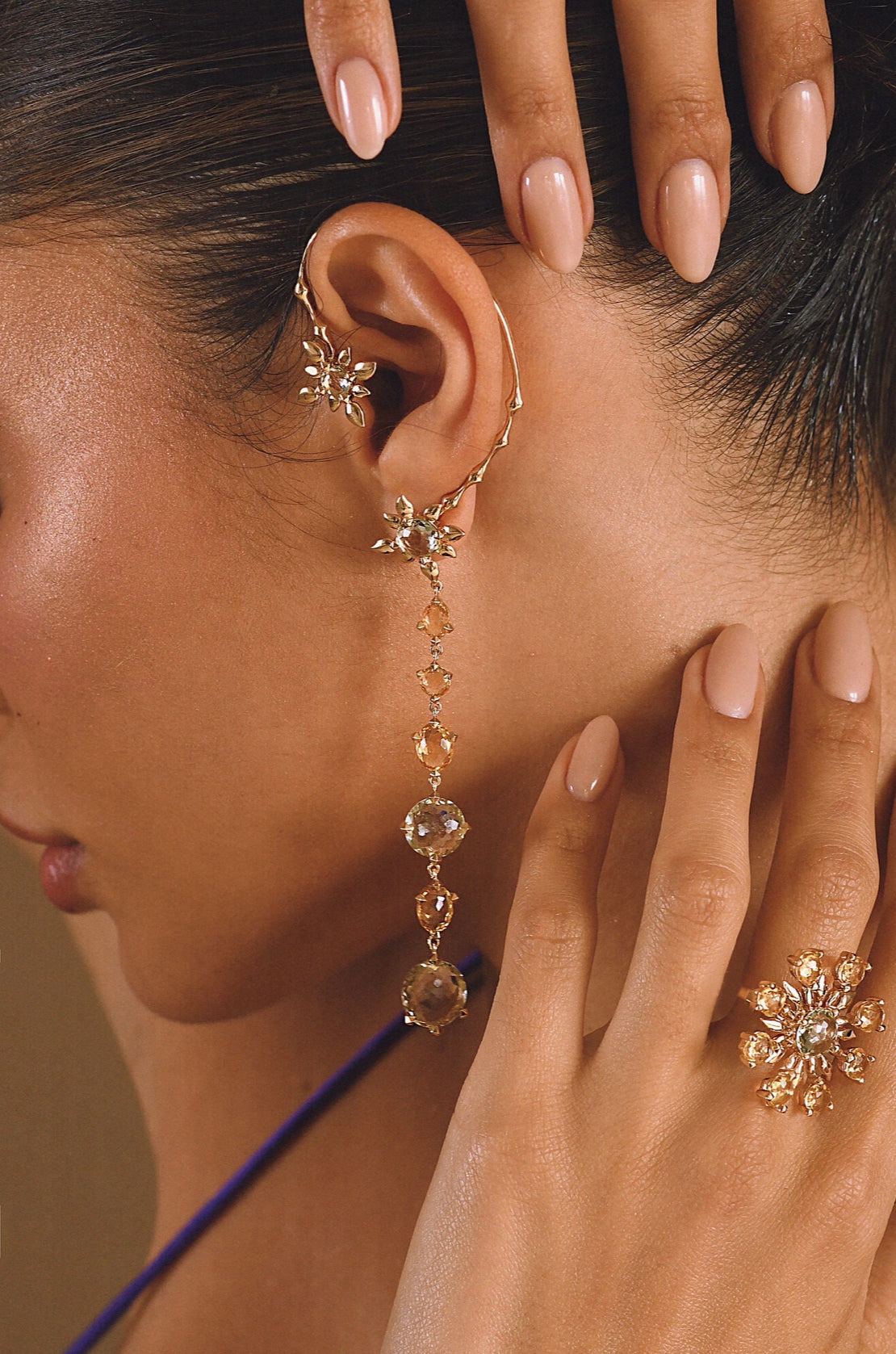 Raj Petal Cascade Earring