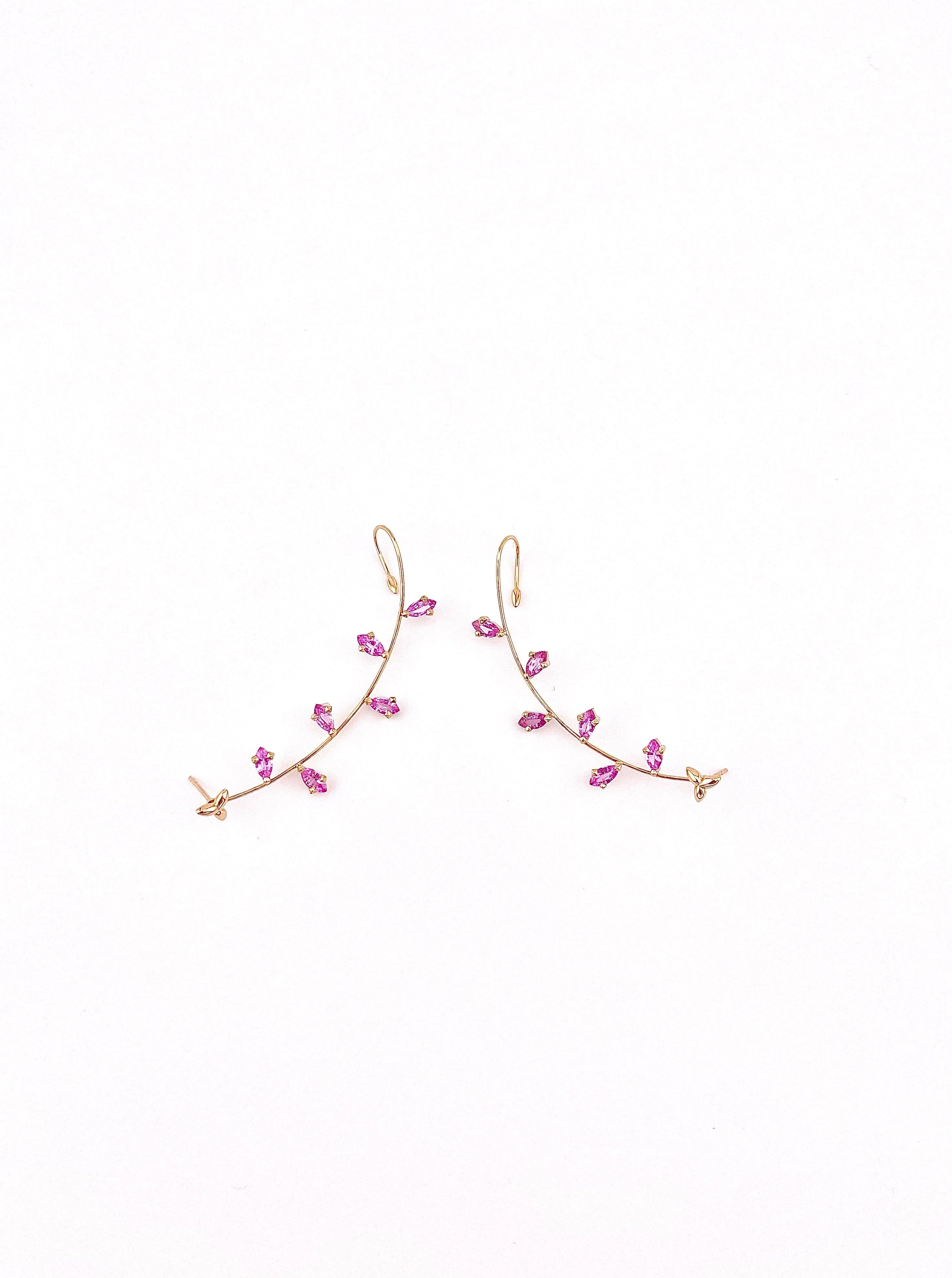 Vajra Pink Petal Marquise Ear Cuff